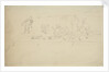 Figures seated on balks of timber on a wharf by Willem Van de Velde the Younger