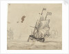 A Dutch flagship with the wind on the quarter by Willem Van de Velde the Younger