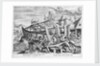 Building of the Ark. Nec mora... subiacet ullis. Plate XII of a set of sixteen illustrations for the book of Genesis by M. de Vos