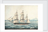Florentia Captn Wimble. Passing through Telleberry Roads Feby 1st 1825 Coast of Malabar by Neve