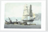 HMS sloop 'Speedy' falling in with the wreck of 'Queen Charlotte', 21 March 1800 at Leghorn by unknown