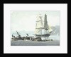 HMS sloop 'Speedy' falling in with the wreck of 'Queen Charlotte', 21 March 1800 at Leghorn by unknown