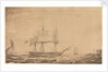 HMS 'Barham' dropping out of Sheerness Harbour, 7th February 1836 by Francis Byron