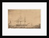 HMS 'Barham' dropping out of Sheerness Harbour, 7th February 1836 by Francis Byron