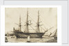 HMS 'Howe' off Sheerness Dockyard, 1836 by Francis Byron