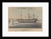 HMS 'Cambridge' Gunnery ship at Devonport, firing a torpedo by H. M. Currie & Son (publishers)