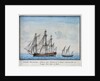 Russian fireship with a felucca flying the Russian flag in tow by unknown