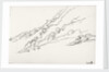 Sketch of hilly wooded landscape (on reverse and inverted) by John Brett