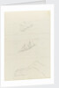 Two slight sketches of a two masted sailing craft and one of a horse's hind leg by John Brett