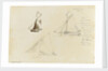Two rough coastal profile sketches, one with a sailing vessel by John Brett