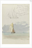 Two sketches of a sailing vessel at sea by John Brett