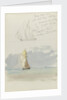 Two sketches of a sailing vessel at sea by John Brett