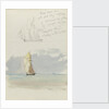 Two sketches of a sailing vessel at sea by John Brett