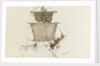 Sketch of sailing vessel with square sails - unfinished (on reverse) by John Brett