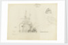 Sketch of Rotorua disembarking New Zealand passengers at Tilbury by Nelson Dawson