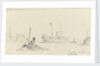Sketch of SS Inchmore and tug in Woolwich Reach (on reverse) by Nelson Dawson