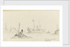 Sketch of SS Inchmore and tug in Woolwich Reach (on reverse) by Nelson Dawson