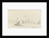 Sketch of SS Inchmore and tug in Woolwich Reach (on reverse) by Nelson Dawson