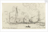 Rough sketch of busy Thames scene by Nelson Dawson