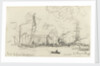 Rough sketch of busy Thames scene by Nelson Dawson
