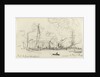 Rough sketch of busy Thames scene by Nelson Dawson