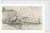 Sketch of Thames scene, 'S.T. Sun' towing the 'Cairn Ross' out of Greenland Dock (on reverse) by Nelson Dawson