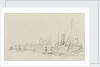 Shipping in the Thames at Greenwich (on reverse of sheet) by Nelson Dawson