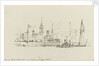 Sketch of various vessels in London Dock, Shadwell, near Stepney or Wapping Station by Nelson Dawson