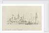 Sketch of various vessels in London Dock, Shadwell, near Stepney or Wapping Station by Nelson Dawson