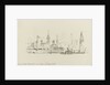 Sketch of various vessels in London Dock, Shadwell, near Stepney or Wapping Station by Nelson Dawson