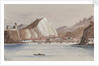View of coastal town with mountains behind by Harry Edmund Edgell