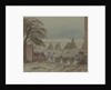 Canton. View from inside a fort showing guards looking out over sea with a pagoda on a small island by Harry Edmund Edgell