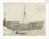 Two prison hulks at quayside by John Grieve