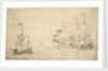 A ketch and two English ships in a breeze by Willem van de Velde the Elder