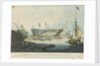 The Launch of the Honourable East India Company's Ship 'Edinburgh' from the dock yard of Messrs Wigrams & Green Blackwall with a view of the ship 'Abercrombie Robinson' on the stocks by William John Huggins