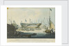 The Launch of the Honourable East India Company's Ship 'Edinburgh' from the dock yard of Messrs Wigrams & Green Blackwall with a view of the ship 'Abercrombie Robinson' on the stocks by William John Huggins