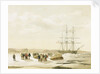 Sledge party leaving HMS 'Investigator' in Mercy Bay, under command of Lieutenant Gurney Cresswell, 15 April 1853 by S. Gurney Cresswell