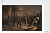 The forge on deck (of the 'Great Eastern') - night of August 9th preparing the iron plating for capstan by R. Dudley