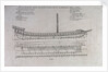 Ship plan for a galleon by unknown