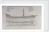Ship plan for a galleon by unknown
