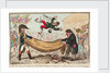The - high - Flying Candidate, (i.e. Little Paul-Goose, ) mounting from a Blanket (Hood) by James Gillray