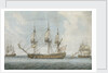 74-gun ship in the Solent by Dominic Serres the Elder