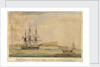 Action of the Romney... & La Sybille & 3 armed vessels... June 17th 1794 (off Miconi, Grecian Archipelago) by J. Livesay