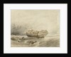Dismasted merchantman drifting in a calm after a storm by Clarkson Stanfield
