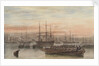 The Baltic fleet at night with ship's boats in the foreground by John Wilson Carmichael