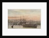 The Baltic fleet at night with ship's boats in the foreground by John Wilson Carmichael