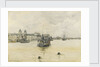 'Greenwich', with a dredger on moorings off the Royal Naval College, Greenwich Hospital by Jules Lessore