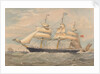 Clipper ship Cornwallis near a coast by Thomas Goldsworthy Dutton