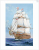 HMS 'Victory' under full sail by unknown