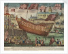 A view of the launching of HMS'Queen Charlotte' from Deptford Yard, 17 July 1810 by unknown